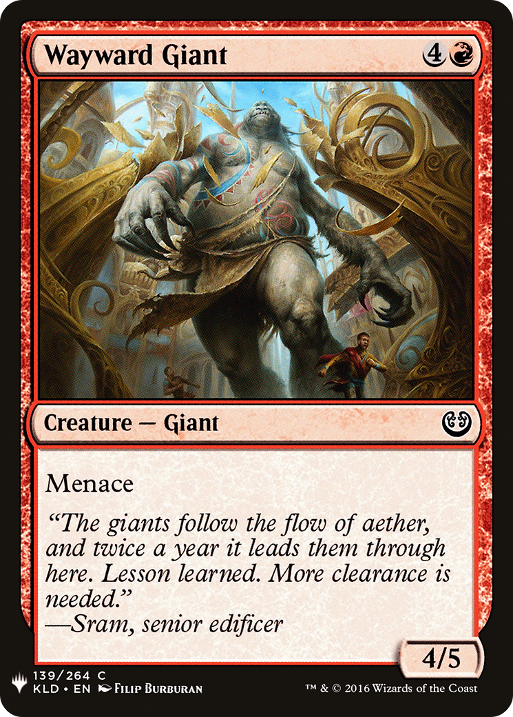 Wayward Giant (LIST-KLD-139) [Mystery Booster] The List MTG Single Wizards of the Coast