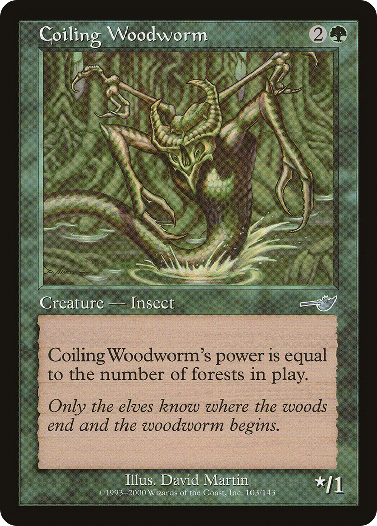 Coiling Woodworm (NMS-103) [Nemesis] Foil MTG Single Wizards of the Coast