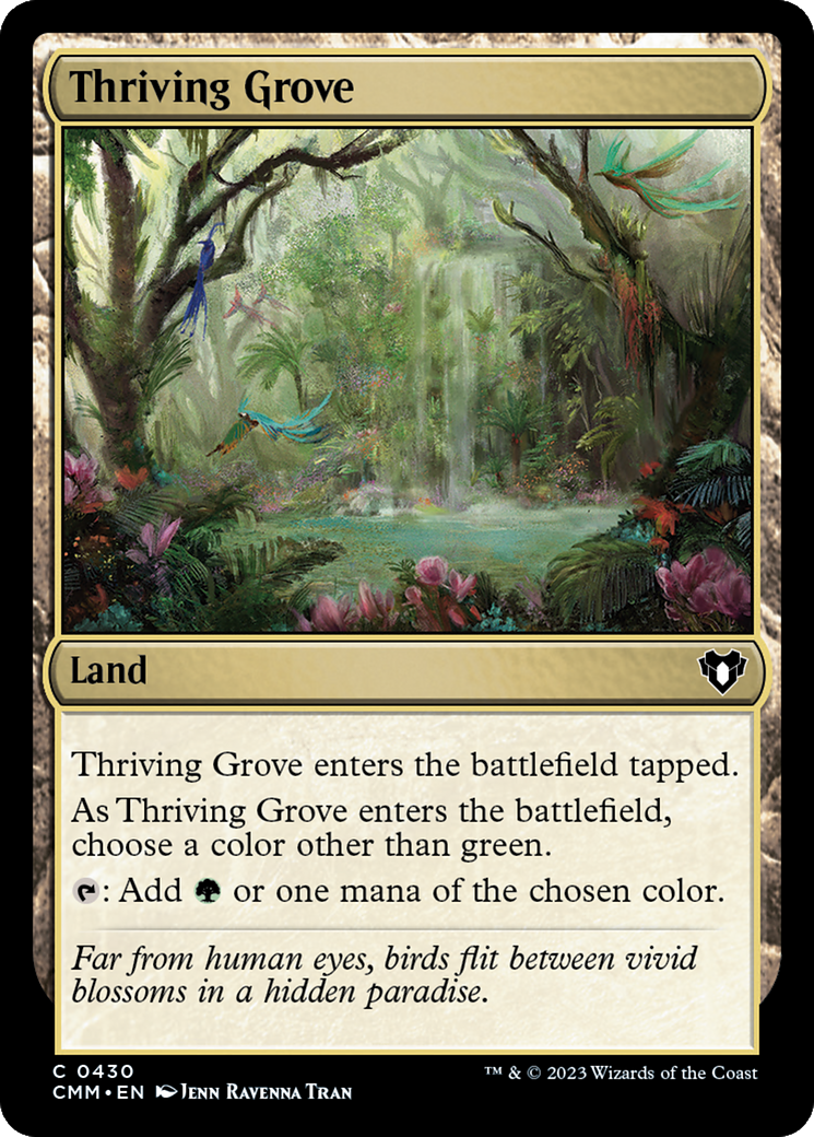 Thriving Grove (CMM-430) [Commander Masters] Foil MTG Single Wizards of the Coast