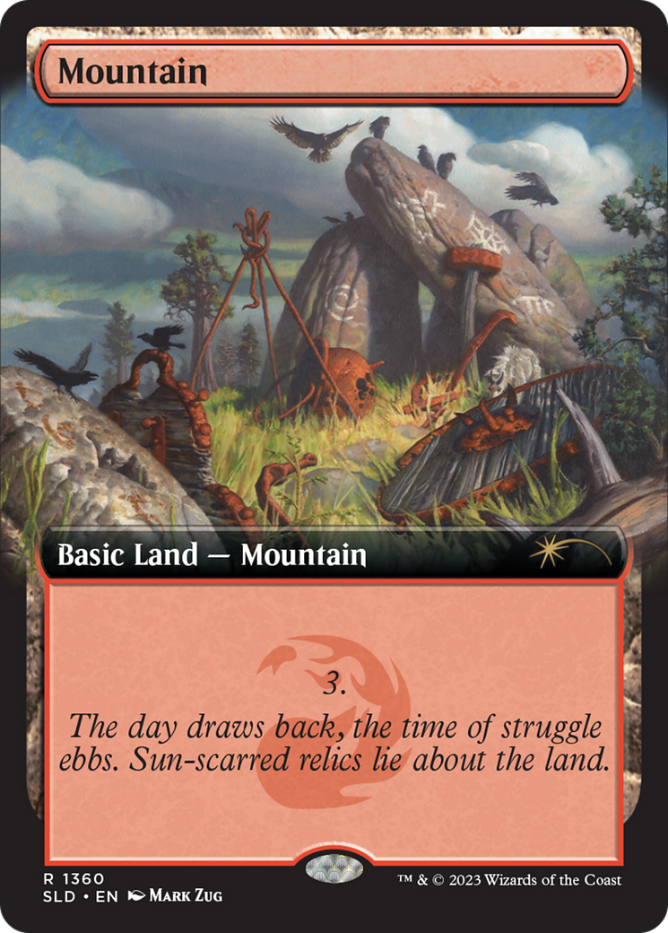 Mountain (1360) (SLD-1360) [Secret Lair] Drop (Extended Art) MTG Single Wizards of the Coast