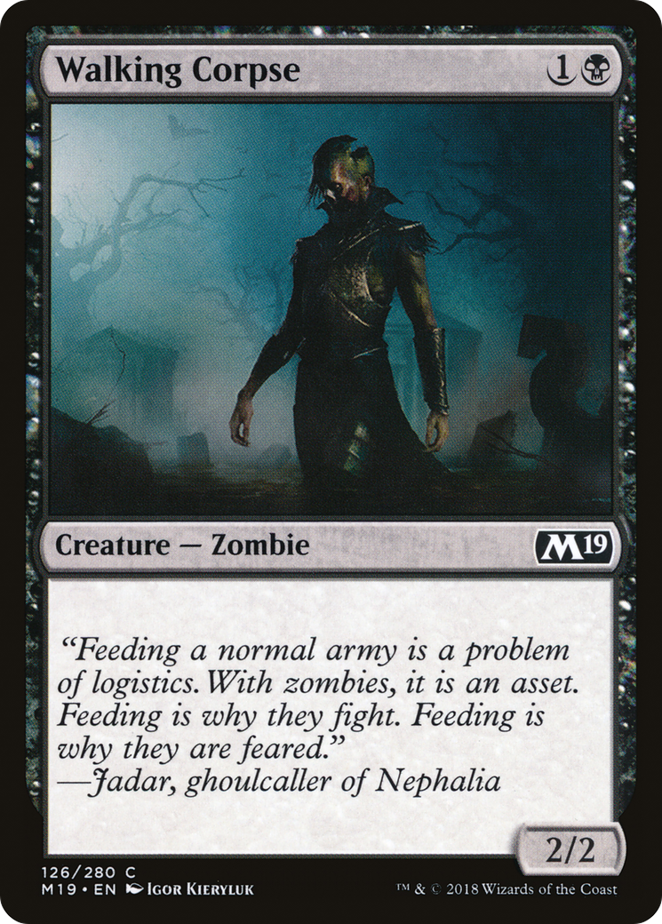Walking Corpse (M19-126) [Core Set 2019] Foil MTG Single Wizards of the Coast