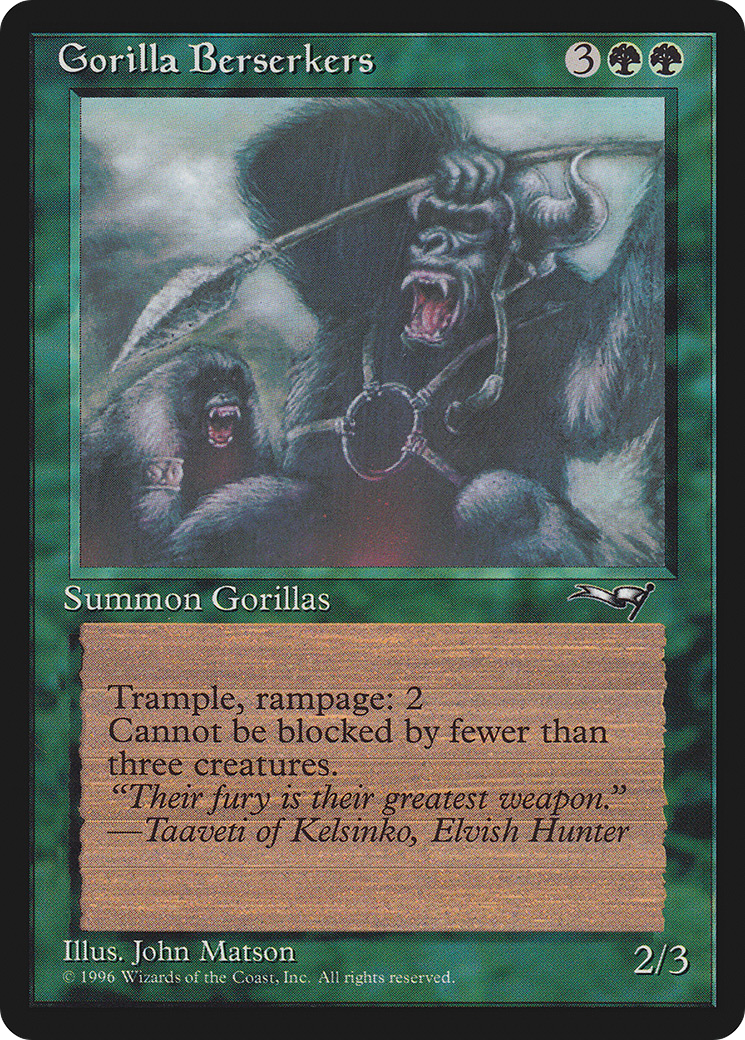 Gorilla Berserkers (ALL-93A) [Alliances] MTG Single Wizards of the Coast