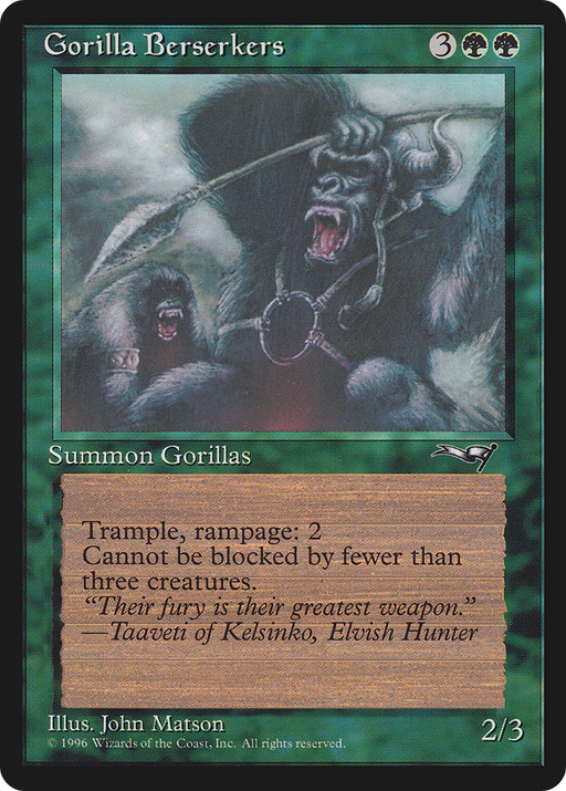 Gorilla Berserkers (ALL-93A) [Alliances] MTG Single Wizards of the Coast