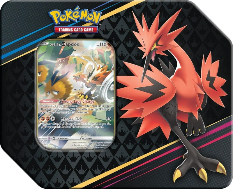 Pokémon Crown Zenith Galarian Zapdos Tin Pokemon Sealed Pokémon   