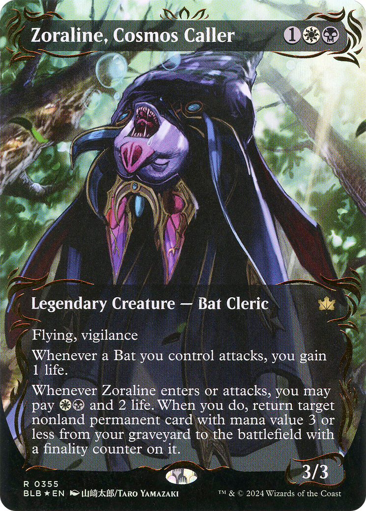 Zoraline, Cosmos Caller (Raised Foil) (BLB-355) [Bloomburrow] (Showcase) (Borderless) Foil MTG Single Wizards of the Coast