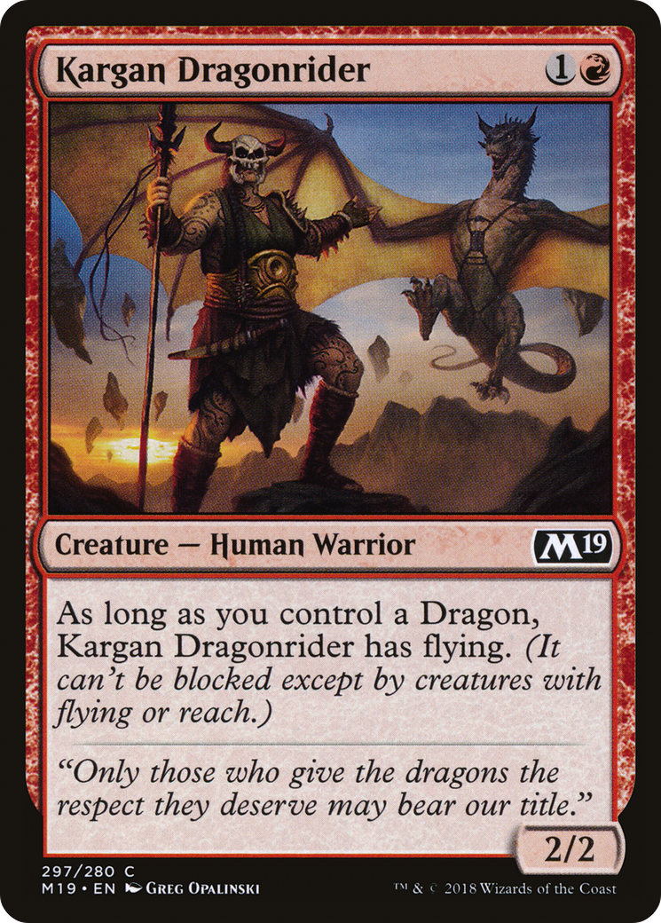 Kargan Dragonrider (M19-297) [Core Set 2019] MTG Single Wizards of the Coast