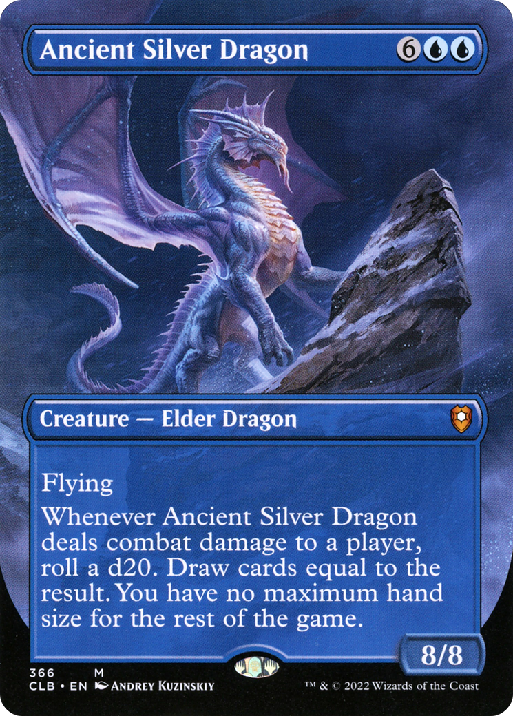 Ancient Silver Dragon (CLB-366) [Commander Legends: Battle for Baldur's Gate] (Borderless) Foil MTG Single Wizards of the Coast