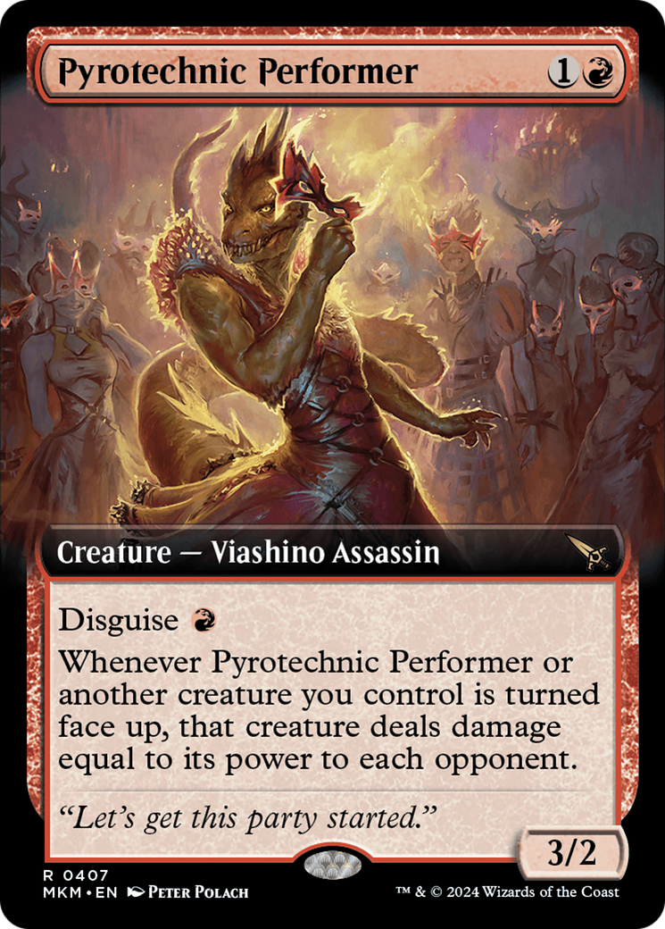 Pyrotechnic Performer (MKM-407) [Murders at Karlov Manor] (Extended Art) MTG Single Murders at Karlov Manor