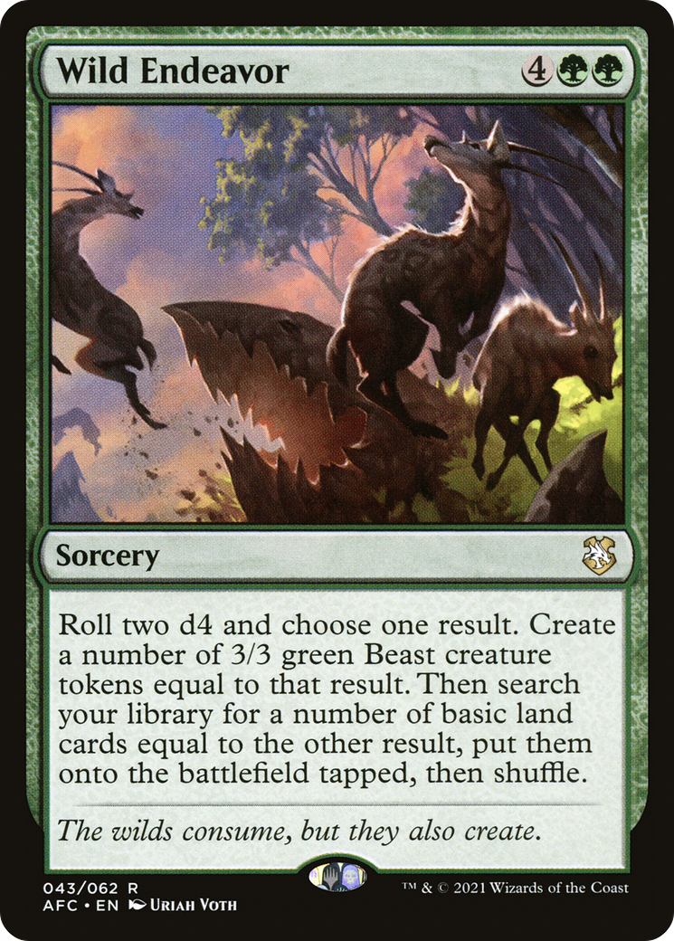 Wild Endeavor (AFC-043) [Forgotten Realms Commander] MTG Single Wizards of the Coast