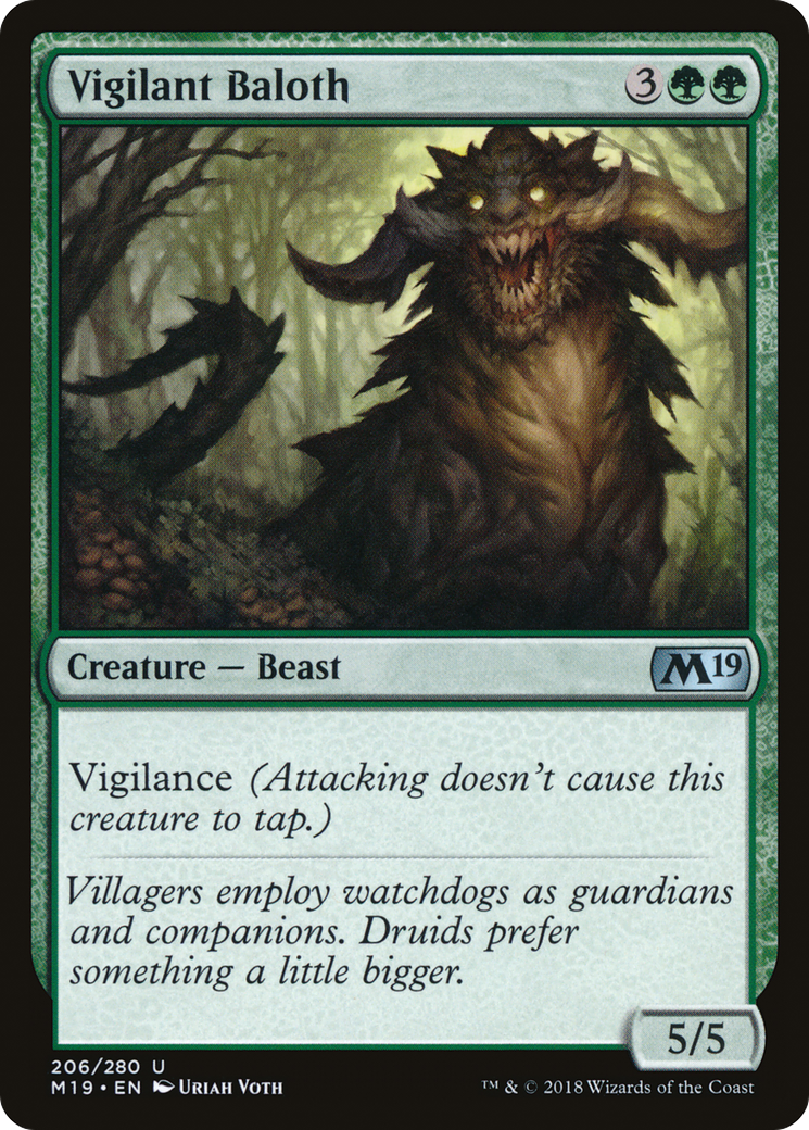 Vigilant Baloth (M19-206) [Core Set 2019] Foil MTG Single Wizards of the Coast