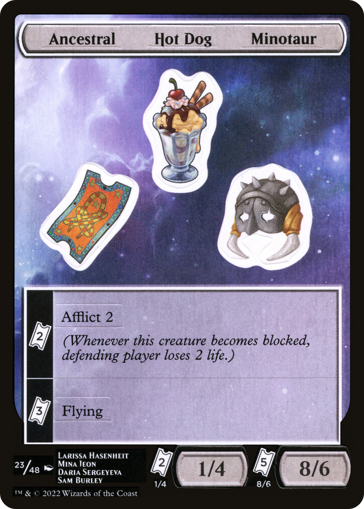 Ancestral Hot Dog Minotaur (UNF-023) [Tokens] Unfinity Sticker Sheets MTG Single Wizards of the Coast