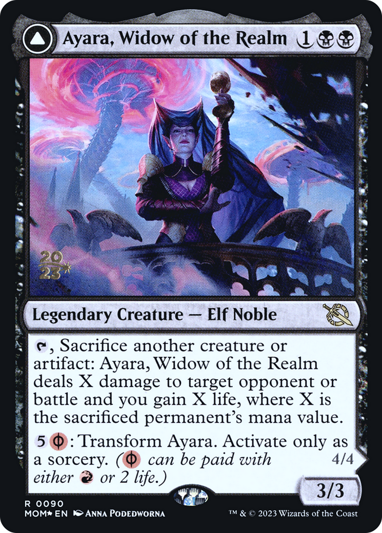Ayara, Widow of the Realm // Ayara, Furnace Queen (PRE-90S) [March of the Machine Promos] Foil MTG Single Wizards of the Coast