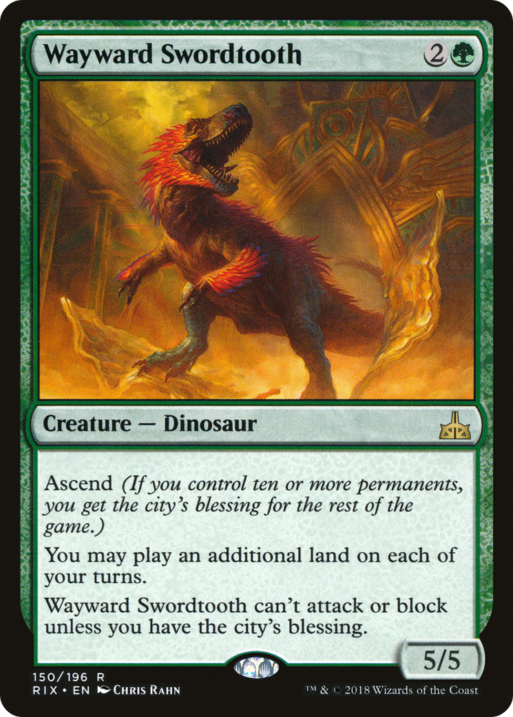 Wayward Swordtooth (RIX-150) [Rivals of Ixalan] Foil MTG Single Wizards of the Coast