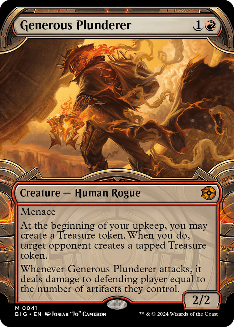 Generous Plunderer (BIG-041) [The Big Score] (Showcase) Foil MTG Single Wizards of the Coast