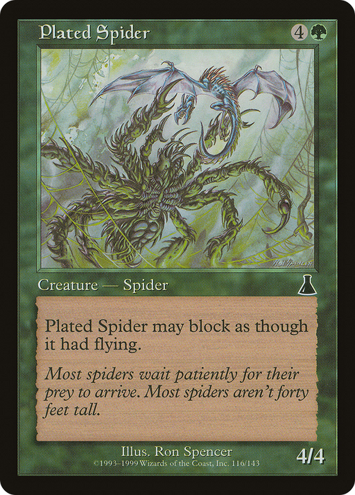 Plated Spider (UDS-116) [Urza's Destiny] MTG Single Wizards of the Coast