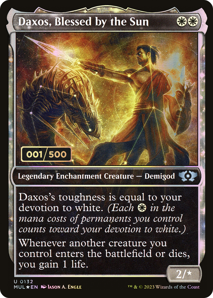 Daxos, Blessed by the Sun (Serial Numbered) (MUL-132) [Multiverse Legends] (Showcase) Foil MTG Single Wizards of the Coast