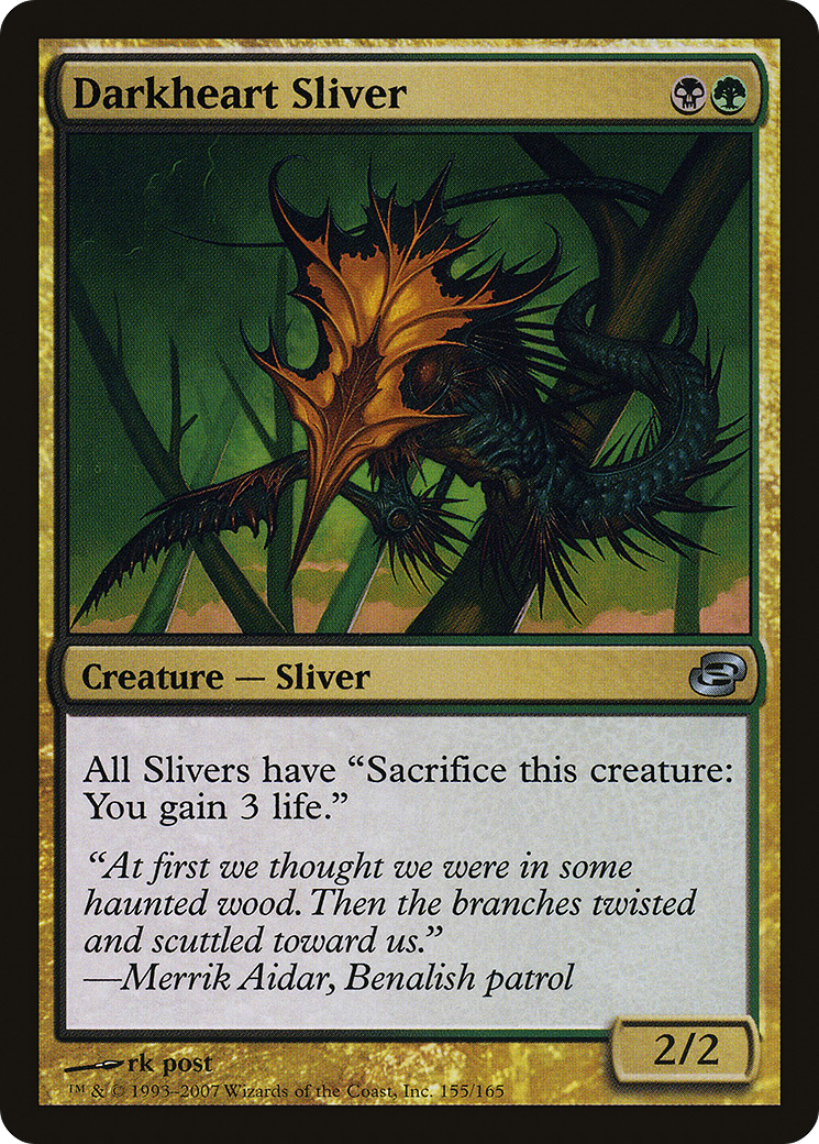 Darkheart Sliver (PLC-155) [Planar Chaos] MTG Single Wizards of the Coast