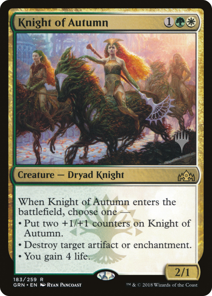 Knight of Autumn (PPM20-183P) [Guilds of Ravnica Promos] MTG Single Wizards of the Coast