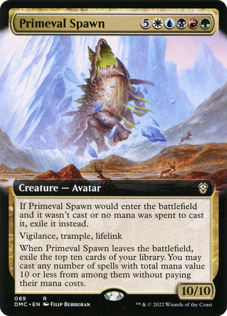Primeval Spawn (DMC-089) [Dominaria United Commander] (Extended Art) MTG Single Wizards of the Coast