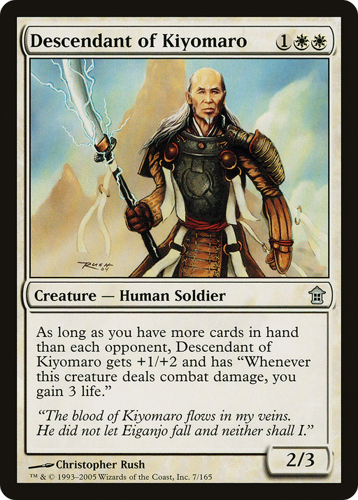 Descendant of Kiyomaro (SOK-007) [Saviors of Kamigawa] MTG Single Wizards of the Coast