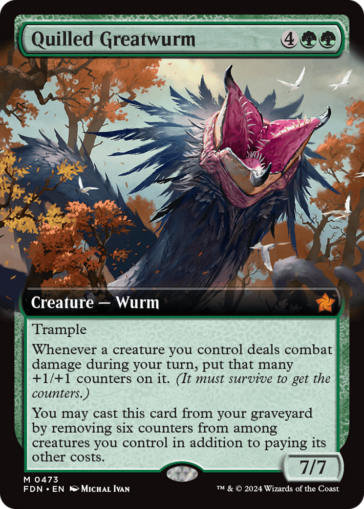 Quilled Greatwurm (FDN-473) [Foundations] (Extended Art) Foil MTG Single Wizards of the Coast
