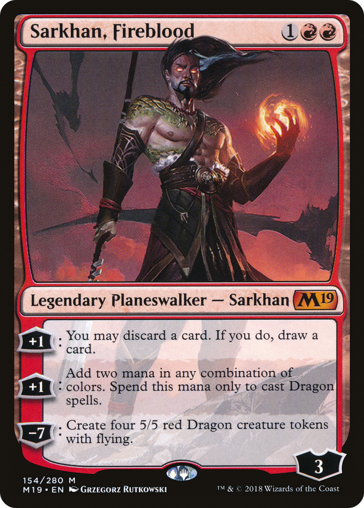 Sarkhan, Fireblood (M19-154) [Core Set 2019] Foil MTG Single Wizards of the Coast