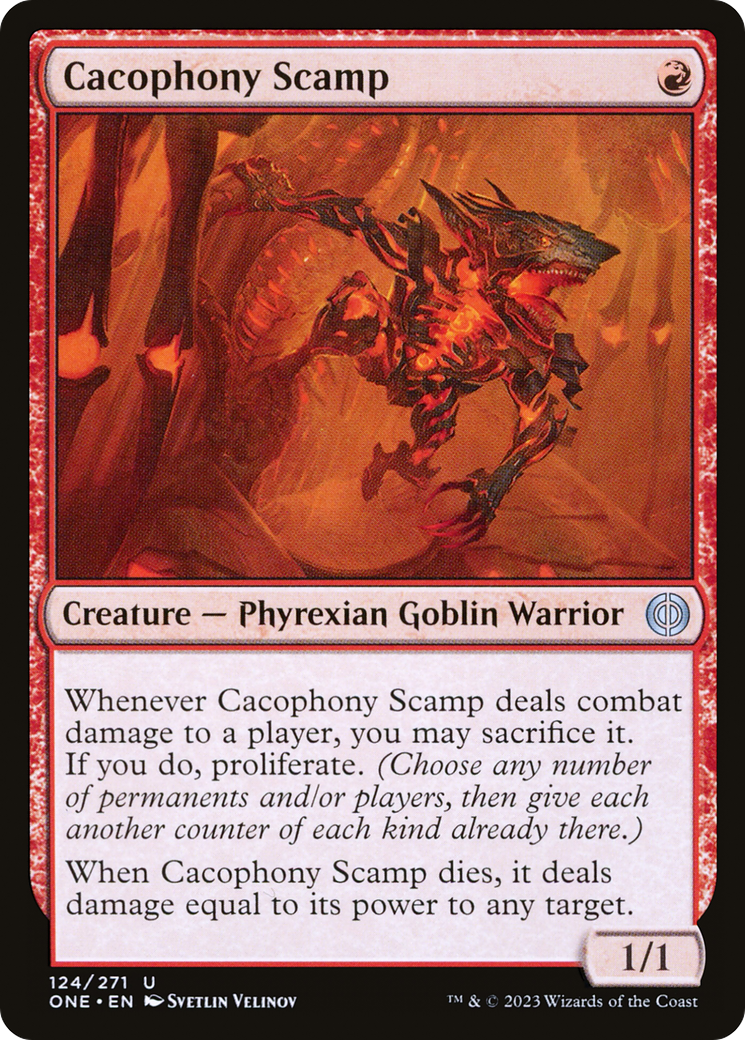 Cacophony Scamp (ONE-124) [Phyrexia: All Will Be One] MTG Single Wizards of the Coast