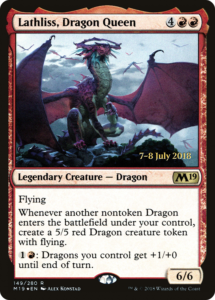 Lathliss, Dragon Queen (PRE-149) [Core Set 2019 Promos] Foil MTG Single Wizards of the Coast