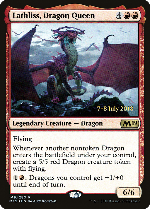 Lathliss, Dragon Queen (PRE-149) [Core Set 2019 Promos] Foil MTG Single Wizards of the Coast