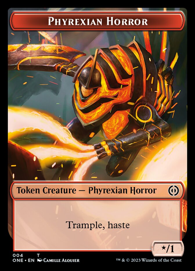 Phyrexian Mite (011) // Phyrexian Horror (004) Double-Sided Token [Tokens] Phyrexia: All Will Be One Tokens MTG Single Magic: The Gathering