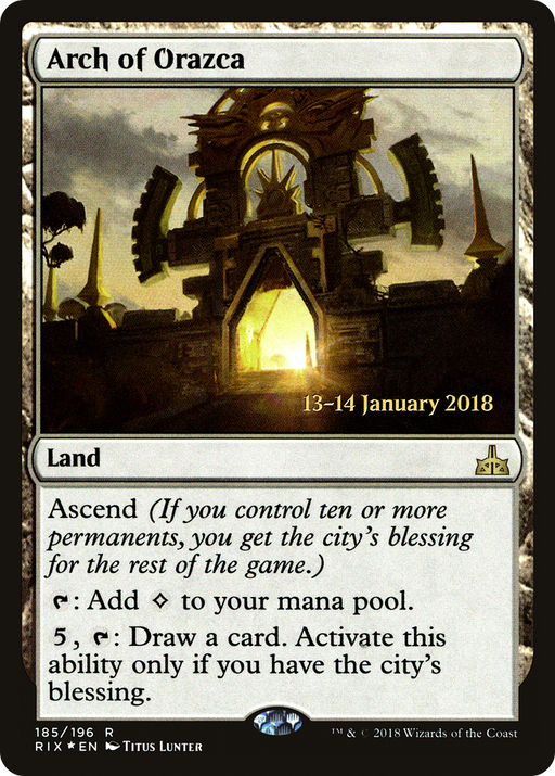 Arch of Orazca (PRE-185) [Rivals of Ixalan Promos] Foil MTG Single Wizards of the Coast