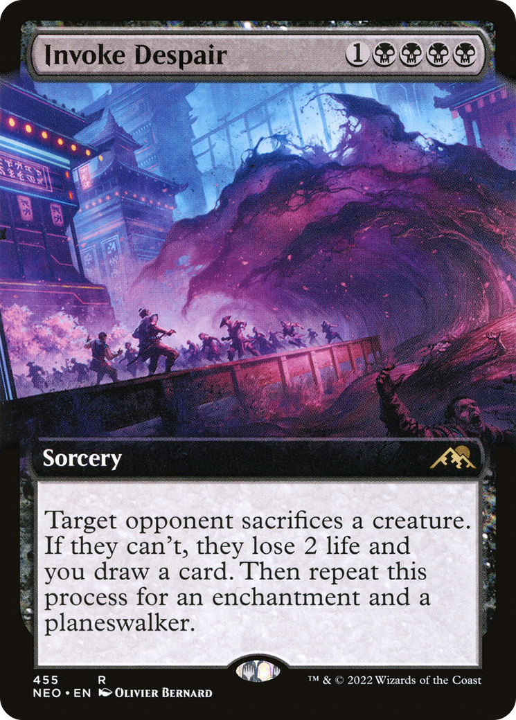 Invoke Despair (NEO-455) [Kamigawa: Neon Dynasty] (Extended Art) Foil MTG Single Wizards of the Coast