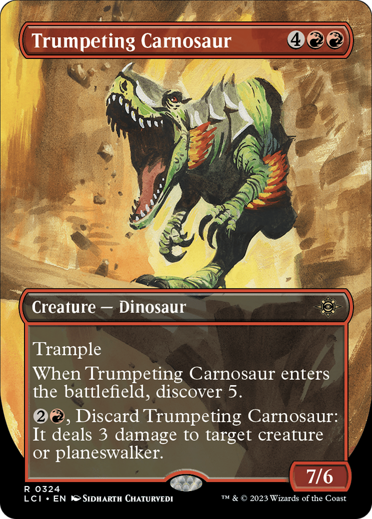 Trumpeting Carnosaur (LCI-324) [The Lost Caverns of Ixalan] (Borderless) MTG Single Wizards of the Coast