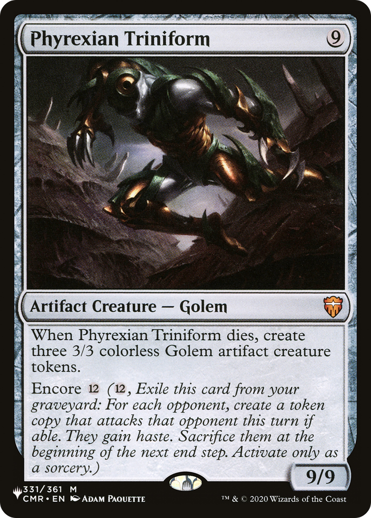 Phyrexian Triniform (LIST-CMR-331) [Mystery Booster] The List MTG Single Wizards of the Coast