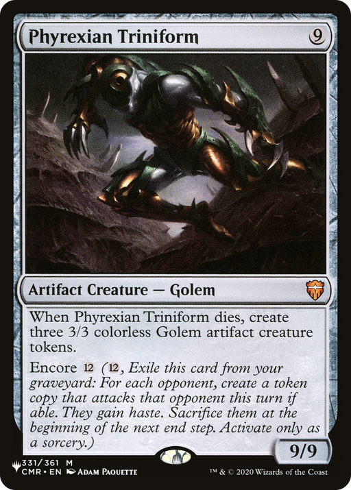 Phyrexian Triniform (LIST-CMR-331) [Mystery Booster] The List MTG Single Wizards of the Coast