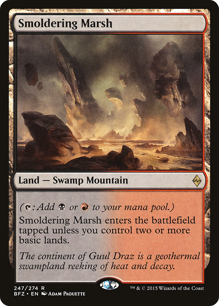 Smoldering Marsh (BFZ-247) [Battle for Zendikar] Foil MTG Single Wizards of the Coast