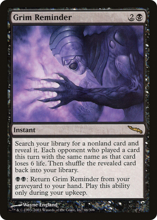 Grim Reminder (MRD-066) [Mirrodin] MTG Single Wizards of the Coast