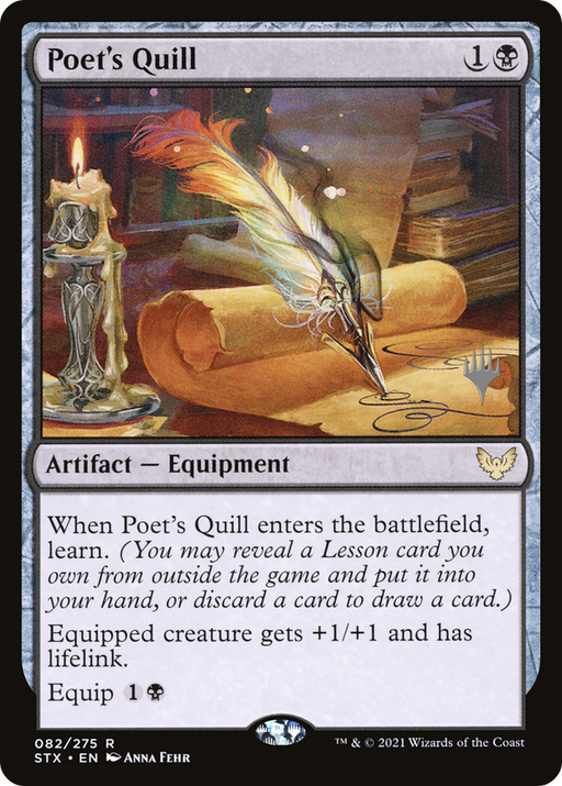 Poet's Quill (PPSTX-82P) [Strixhaven: School of Mages Promos] MTG Single Wizards of the Coast