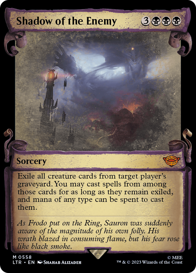 Shadow of the Enemy (Showcase Scrolls) (LTR-558) [The Lord of the Rings: Tales of Middle-earth] (Showcase) Foil MTG Single Wizards of the Coast