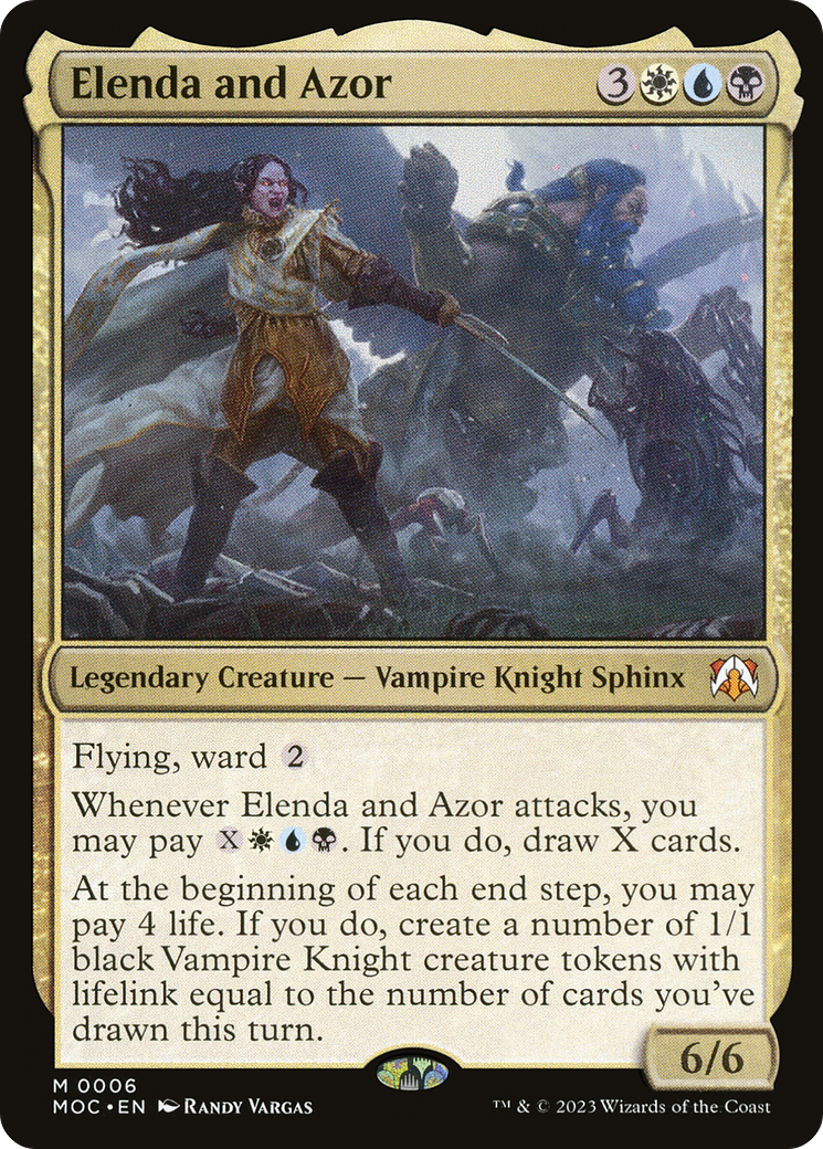 Elenda and Azor (MOC-006) [March of the Machine Commander] Foil MTG Single Wizards of the Coast