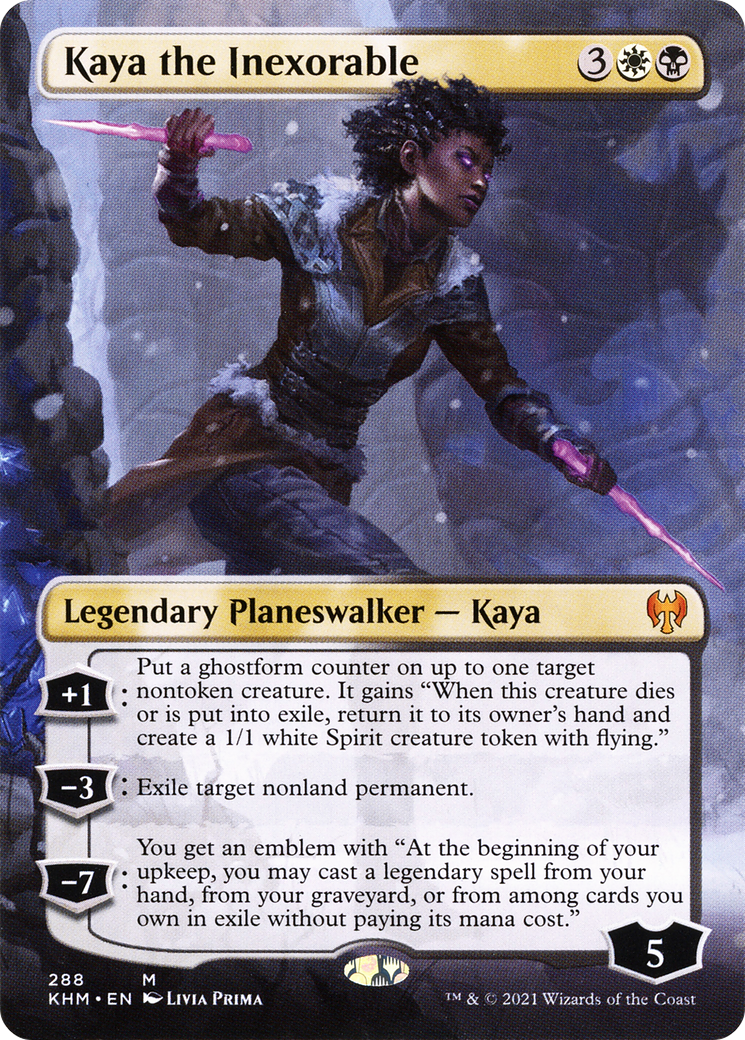 Kaya the Inexorable (KHM-288) [Kaldheim] (Borderless) Foil MTG Single Wizards of the Coast