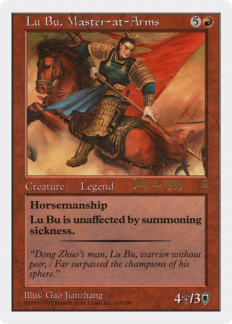 Lu Bu, Master-at-Arms (PRE-115B) [Oldschool] Portal: Three Kingdoms Promos MTG Single Wizards of the Coast