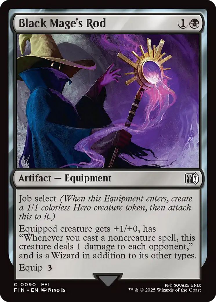 Black Mage's Rod (FIN-090) [FINAL FANTASY] Foil MTG Single Wizards of the Coast