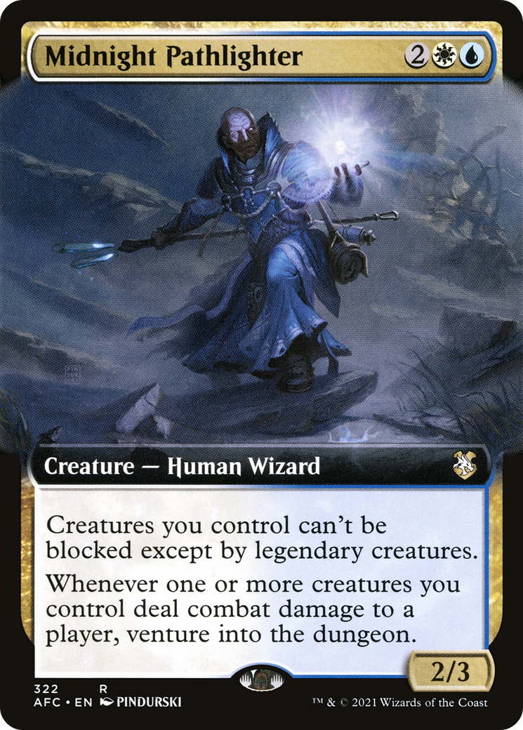 Midnight Pathlighter (AFC-322) [Forgotten Realms Commander] (Extended Art) MTG Single Wizards of the Coast