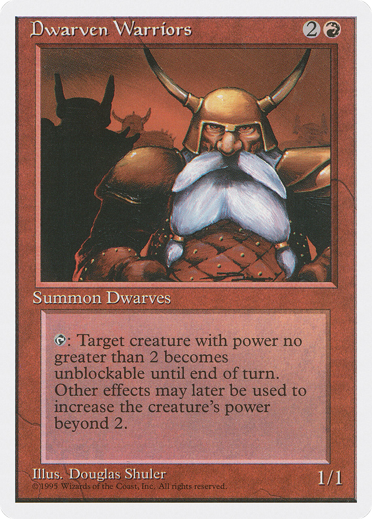 Dwarven Warriors (4ED-187) [Fourth Edition] MTG Single Wizards of the Coast