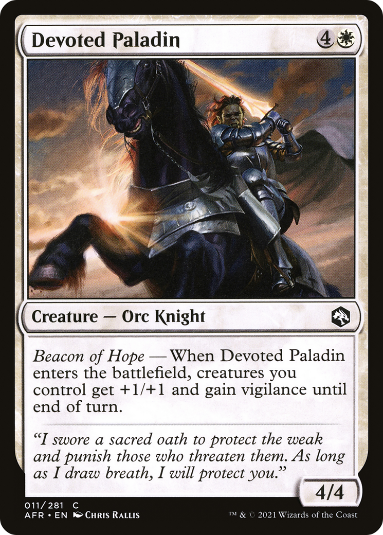 Devoted Paladin (AFR-011) [Adventures in the Forgotten Realms] Foil MTG Single Wizards of the Coast