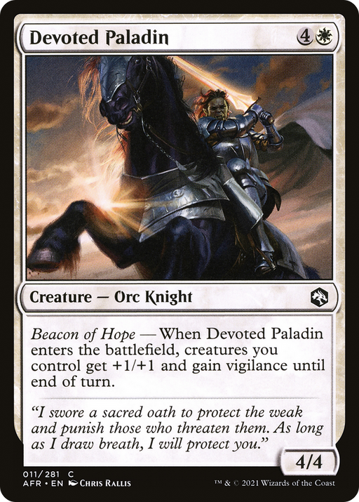 Devoted Paladin (AFR-011) [Adventures in the Forgotten Realms] MTG Single Wizards of the Coast