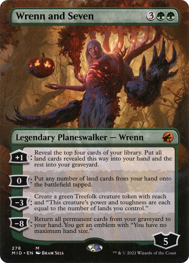Wrenn and Seven (MID-278) [Innistrad: Midnight Hunt] (Borderless) MTG Single Wizards of the Coast