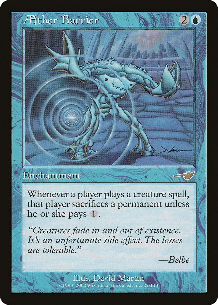 Aether Barrier (NMS-027) [Nemesis] MTG Single Wizards of the Coast