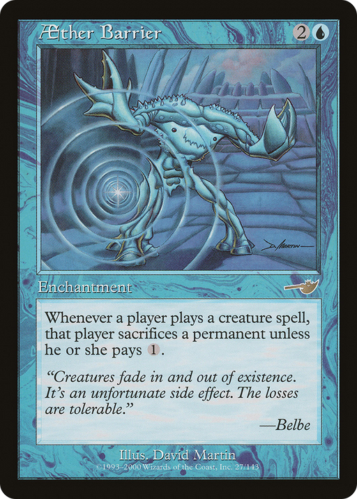 Aether Barrier (NMS-027) [Nemesis] MTG Single Wizards of the Coast